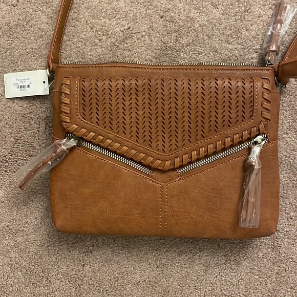 Madison West Camel Crossbody Purse - Picture 2 of 9